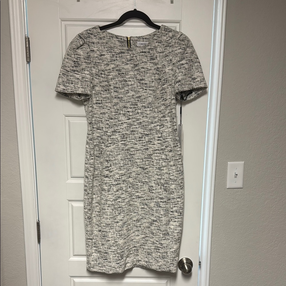Grey/White Calvin Klein Dress